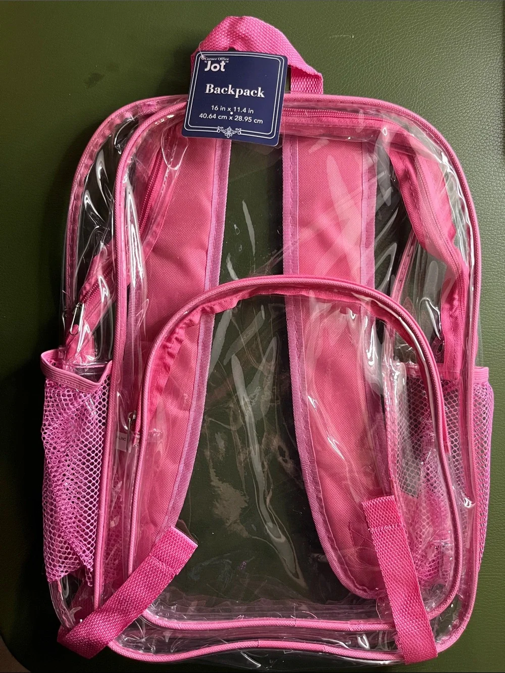 Clear Pink Backpack - Transparent School Bag